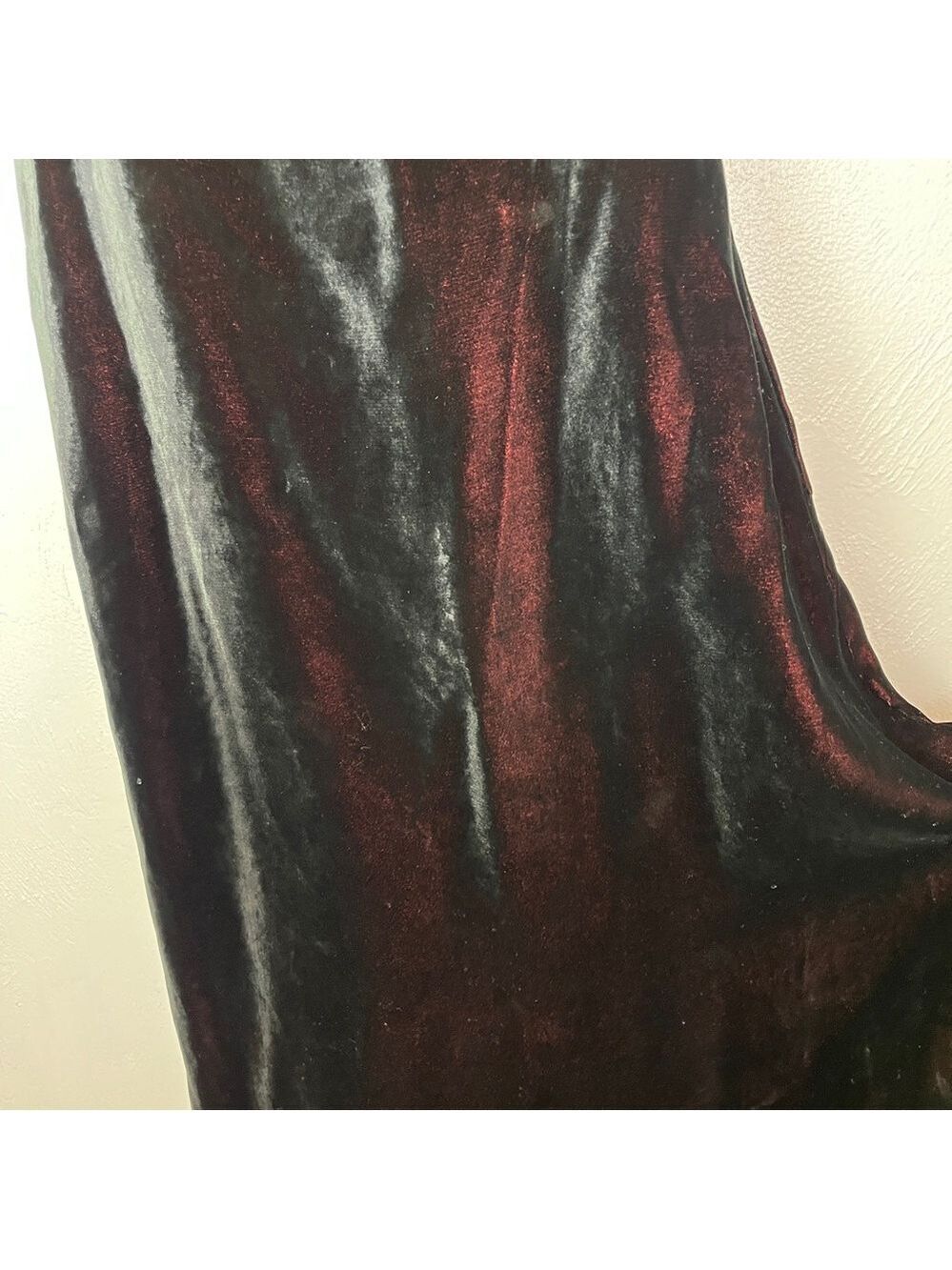 VTG Emanuel Ungaro Y2K 90s Square Neck Open Back Black Velvet Maxi Gown size 10 - Picture 7 of 8